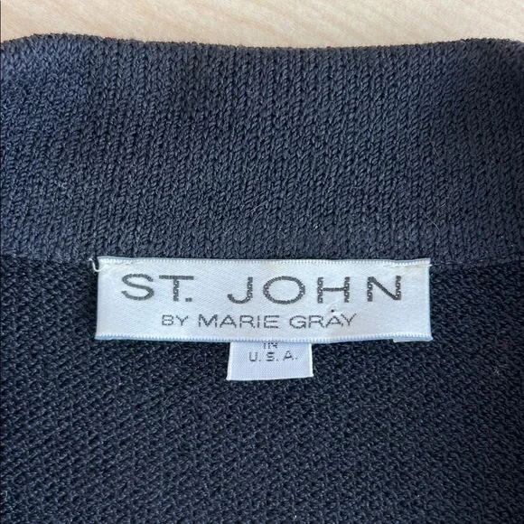 St. John by Marie Gray black colorful v neck knit blazer sequins embellishments - Picture 2 of 13